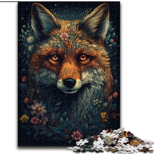 1000-teiliges Puzzle für Erwachsene, Fuchs, Holzpuzzle für Erwachsene, anspruchsvolles DIY-Denkspiel, interaktive Familienaktivität (Größe 50x75cm) von WGLINGX