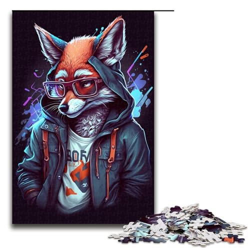 1000-teiliges Puzzle für Erwachsene, Fuchs-Boxer-Puzzle, Lernspiele für Zuhause, DIY-Spielzeug, Geburtstagsgeschenk, Geschenke (Größe 50 x 75 cm) von WGLINGX