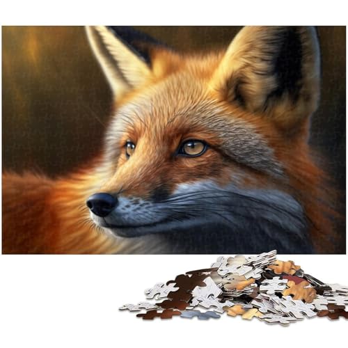 1000-teiliges Puzzle für Erwachsene, Fuchs-Puzzles für Holzpuzzles, Spielzeug, Denkspiel (Größe 50 x 75 cm) von WGLINGX
