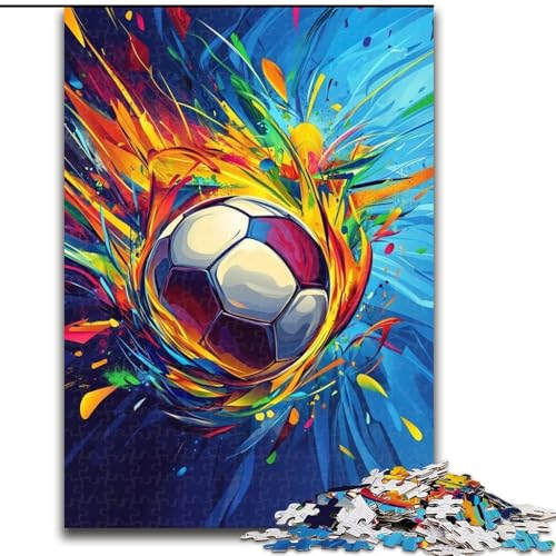 1000-teiliges Puzzle für Erwachsene, Fußball-Ölgemälde-Puzzles für Erwachsene, pädagogisches und unterhaltsames Indoor-Spiel für die Heimdekoration (Größe 26x38cm) von WGLINGX