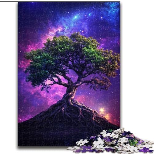 1000-teiliges Puzzle für Erwachsene, Galaxie, Baum des Lebens, Holzpuzzle für Erwachsene, einzigartige DIY-Heimdekoration, Geschenkidee (Größe 50x75cm) von WGLINGX