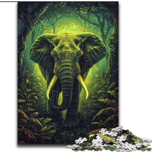 1000-teiliges Puzzle für Erwachsene, Galaxie-Elefant, Puzzle für Erwachsene, 1000 Teile, Lernspielzeug, Größe 50x75cm von WGLINGX