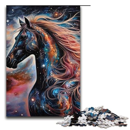 1000-teiliges Puzzle für Erwachsene, Galaxien, Pferde, Lernspielzeug, tolle Geschenke und Spielzeuge (Größe 50 x 75 cm) von WGLINGX