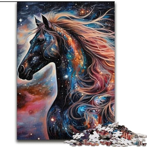 1000-teiliges Puzzle für Erwachsene, Galaxien, Pferde, Puzzle 1000 Teile für Erwachsene, Familienspaß zum Basteln, perfekt für Geburtstage, Feiertage (Größe 26x38cm) von WGLINGX
