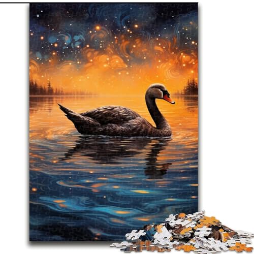 1000-teiliges Puzzle für Erwachsene, Galaxy Black Swan, Holzpuzzle für Erwachsene, anspruchsvolles Denkspiel für Teenager, perfekt als Heimdekoration oder Geschenk (Größe 50x75cm) von WGLINGX