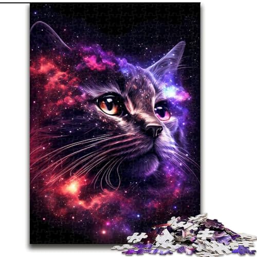 1000-teiliges Puzzle für Erwachsene, Galaxy Cat, 1000-teiliges Puzzle-Geschenk, Geburtstage, Feiertage und zur Heimdekoration, Größe 50x75cm von WGLINGX