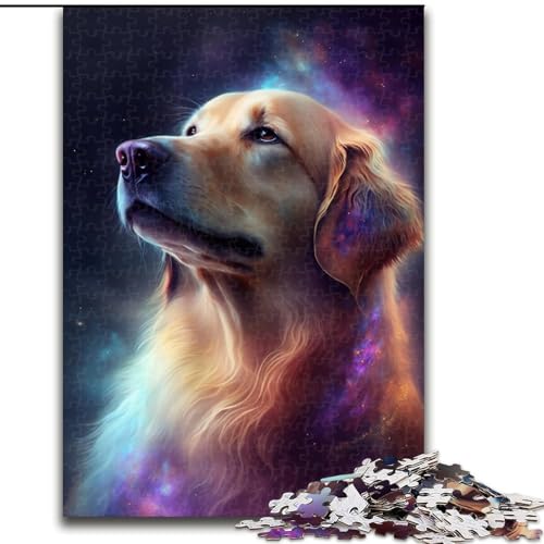 1000-teiliges Puzzle für Erwachsene, Galaxy Golden Retriever, Puzzles für Erwachsene, 1000 Teile, Lernspielzeug, Größe 50x75cm von WGLINGX