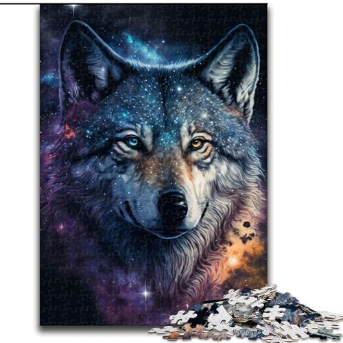 1000-teiliges Puzzle für Erwachsene, Galaxy Wolf, Holzpuzzle, Familienspaß beim Basteln, perfekt für Geburtstage, Feiertage, Größe 26x38cm 1000-teiliges Puzzle für Erwachsene, Galaxy Wolf, Holzpuzzle, Familienspaß beim Basteln, perfekt für Geburtstage, Feiertage, Größe 26x38cm von WGLINGX