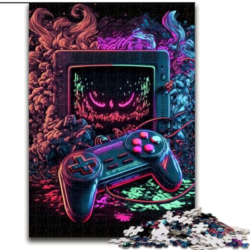 1000-teiliges Puzzle für Erwachsene, Gaming, Neon-Puzzles, 1000 Teile für Erwachsene, Spielzeug, Geschenk, pädagogisches intellektuelles Dekomprimierungsspaß, Familienspiel, Größe 26x38cm von WGLINGX