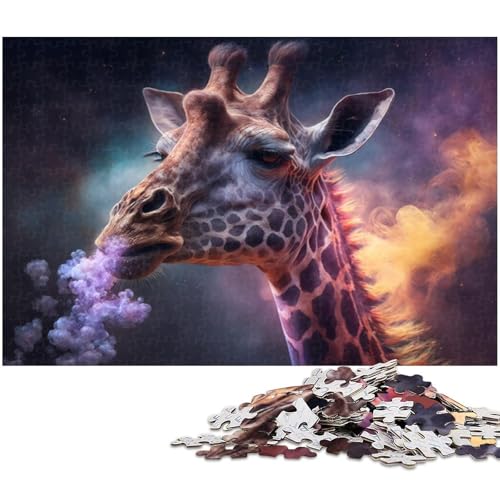 1000-teiliges Puzzle für Erwachsene, Giraffen-Puzzle – anspruchsvolles Spiel, jedes Teil ist einzigartig – anspruchsvolles, unterhaltsames Spiel für die ganze Familie (Größe 38 x 26 cm) von WGLINGX