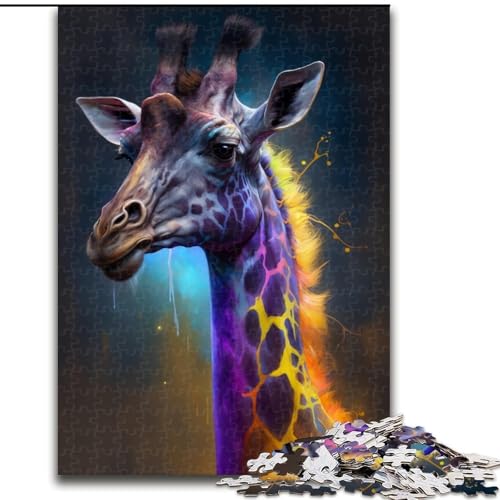 1000-teiliges Puzzle für Erwachsene, Giraffenmalerei, Puzzles für Erwachsene, 1000 Teile, Lernspielzeug, Größe 50x75cm von WGLINGX