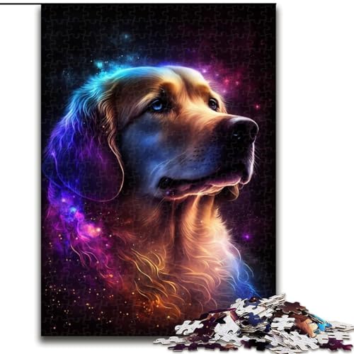 1000-teiliges Puzzle für Erwachsene, Golden Retriever-Holzpuzzle, anspruchsvolles Denkspiel für Teenager, Spaß für den Familienspieleabend (Größe 50x75cm) von WGLINGX