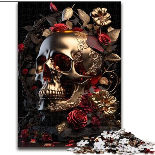 1000-teiliges Puzzle für Erwachsene, Goldener Totenkopf, Holzpuzzle, herausfordernd und unterhaltsam, Familienaktivität, Größe 50x75cm 1000-teiliges Puzzle für Erwachsene, Goldener Totenkopf, Holzpuzzle, herausfordernd und unterhaltsam, Familienaktivität, Größe 50x75cm von WGLINGX