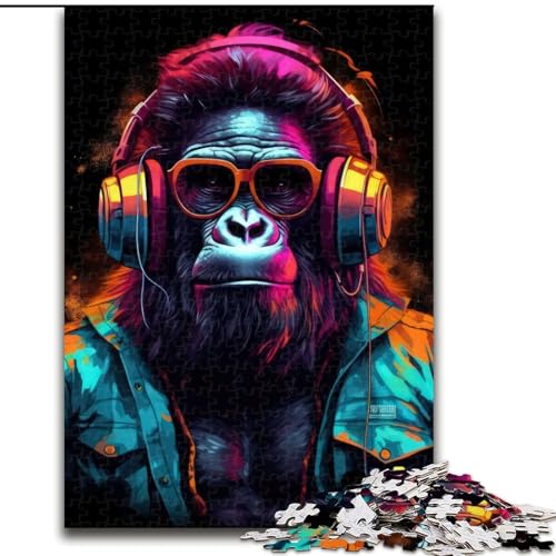 1000-teiliges Puzzle für Erwachsene, Gorilla Hop, Holzpuzzle für Erwachsene, Weihnachten, Halloween, Muttertag, Neujahr, Ostergeschenk (Größe 26x38cm) von WGLINGX