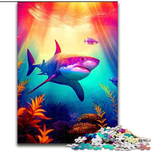 1000-teiliges Puzzle für Erwachsene, Hai-Holzpuzzle, Weihnachten oder Geburtstage, Größe 50x75cm 1000-teiliges Puzzle für Erwachsene, Hai-Holzpuzzle, Weihnachten oder Geburtstage, Größe 50x75cm von WGLINGX