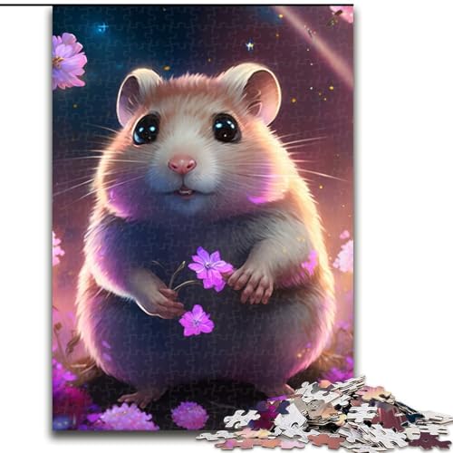 1000-teiliges Puzzle für Erwachsene, Hamster, 1000-teiliges Puzzle, Kunstwerk, Dekor, Intelligenzspielzeug für Familien-Indoor-Spiele (Größe 26x38cm) von WGLINGX
