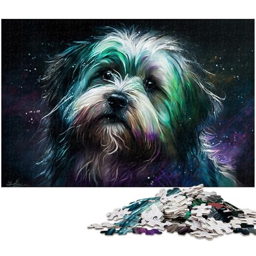1000-teiliges Puzzle für Erwachsene, Havaneser-Hund, Puzzles für Holzpuzzles, Spielzeug, Denkspiel (Größe 50 x 75 cm) von WGLINGX