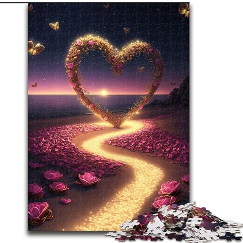 1000-teiliges Puzzle für Erwachsene, Herz am Strand, Holzpuzzle, interaktives Familienspiel, DIY-Heimdekoration, Gehirn-Herausforderung, Geschenk, Größe 26x38cm 1000-teiliges Puzzle für Erwachsene, Herz am Strand, Holzpuzzle, interaktives Familienspiel, DIY-Heimdekoration, Gehirn-Herausforderung, Geschenk, Größe 26x38cm von WGLINGX