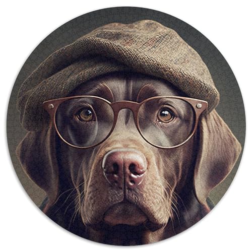 1000-teiliges Puzzle für Erwachsene, Hipster-Hund in Kleidung, anspruchsvolles Denkspiel für Teenager, unterhaltsames interaktives Spiel für die ganze Familie, 1000 Teile (67,5x67,5cm) von WGLINGX