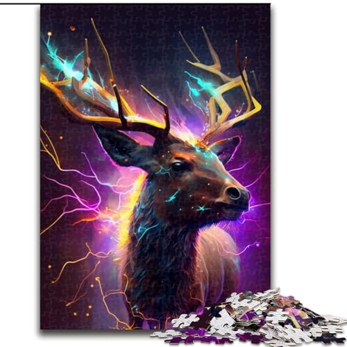 1000-teiliges Puzzle für Erwachsene, Hirsch-Puzzle für Erwachsene, 1000 Teile, Heimdekorationsgeschenk, Denkspiel (Größe 26x38cm) von WGLINGX