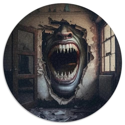 1000-teiliges Puzzle für Erwachsene, Horror-Kunst-Papier-Puzzle, Schwierigkeitsgrad: Anfänger, ideal als Geburtstags (67,5 x 67,5 cm) von WGLINGX