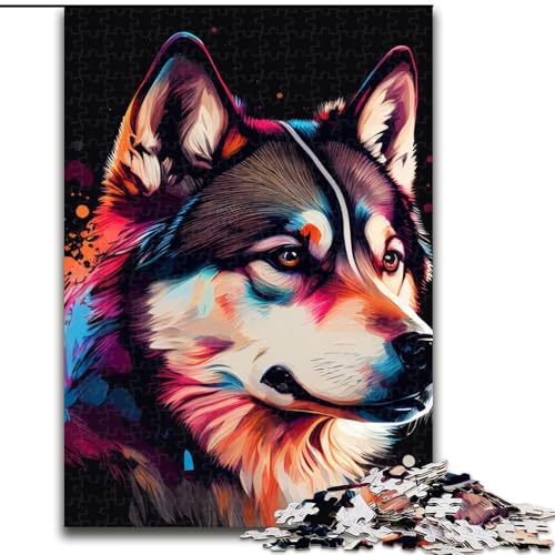 1000-teiliges Puzzle für Erwachsene, Husky, Bunte Puzzles für Erwachsene, 1000 Teile, pädagogisches Spielzeug, Größe 26x38cm 1000-teiliges Puzzle für Erwachsene, Husky, Bunte Puzzles für Erwachsene, 1000 Teile, pädagogisches Spielzeug, Größe 26x38cm von WGLINGX