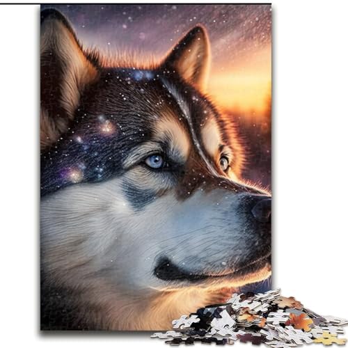 1000-teiliges Puzzle für Erwachsene, Husky, anspruchsvolle Puzzles, pädagogisches und unterhaltsames Indoor-Spiel für die Heimdekoration (Größe 26x38cm) von WGLINGX