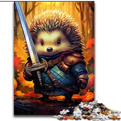1000-teiliges Puzzle für Erwachsene, Igel-Krieger-Puzzle, 1000 Teile für Erwachsene, Familieninteraktion und Gehirn-Herausforderung, Familienaktivitäts-Herausforderung (Größe 26x38cm) von WGLINGX