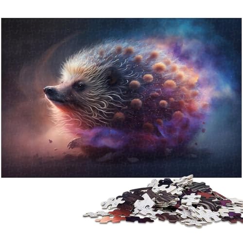1000-teiliges Puzzle für Erwachsene, Igel-Nebel, Puzzles für Holzpuzzles, Spielzeug, Denkspiel (Größe 50 x 75 cm) von WGLINGX