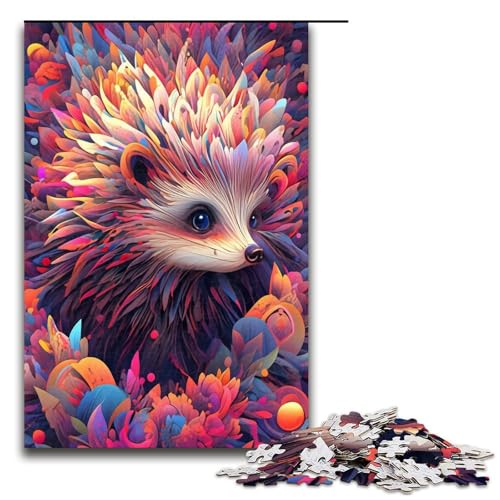1000-teiliges Puzzle für Erwachsene, Igel-Puzzles für Holzpuzzles, Spielzeug, Denkspiel (Größe 50 x 75 cm) von WGLINGX