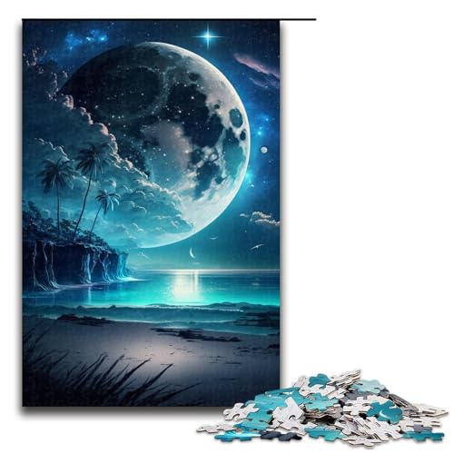 1000-teiliges Puzzle für Erwachsene, Insel im Meer, Puzzles für Holzpuzzles, Spielzeug, Denkspiel (Größe 50 x 75 cm) von WGLINGX