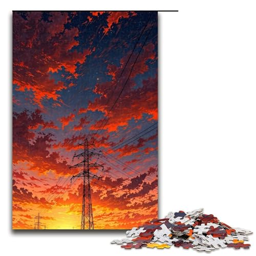 1000-teiliges Puzzle für Erwachsene, Japanisches Stil-Puzzle für Erwachsene, Holzpuzzle, dekomprimierendes intellektuelles Lernspielzeug (Größe 50 x 75 cm) von WGLINGX