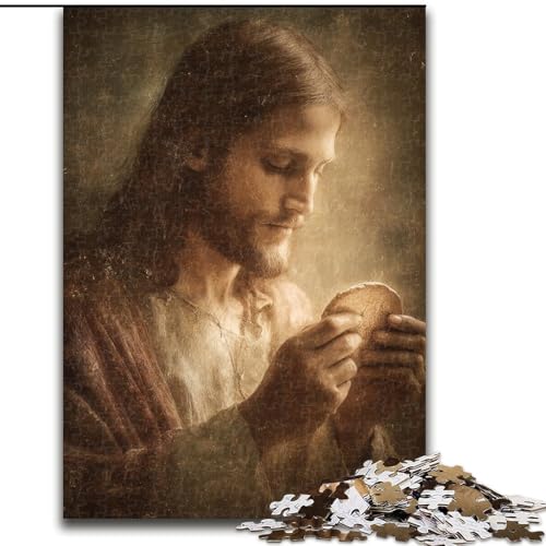 1000-teiliges Puzzle für Erwachsene, Jesus-Puzzles für Erwachsene, pädagogisches und unterhaltsames Indoor-Spiel zur Heimdekoration (Größe 26x38cm) von WGLINGX