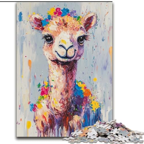 1000-teiliges Puzzle für Erwachsene, Kamel-Graffiti-Puzzles für Erwachsene, pädagogisches und unterhaltsames Indoor-Spiel zur Heimdekoration (Größe 50x75cm) von WGLINGX