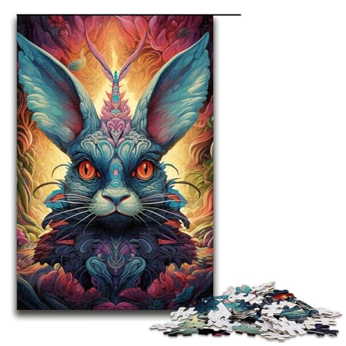 1000-teiliges Puzzle für Erwachsene, Kaninchen-Puzzle, Lernspielzeug, tolle Geschenke und Spielzeuge (Größe 50 x 75 cm) von WGLINGX