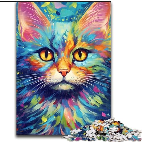 1000-teiliges Puzzle für Erwachsene, Katze, Bunte Puzzles für Erwachsene, 1000 Teile, pädagogisches Spielzeug, Größe 50x75cm 1000-teiliges Puzzle für Erwachsene, Katze, Bunte Puzzles für Erwachsene, 1000 Teile, pädagogisches Spielzeug, Größe 50x75cm von WGLINGX