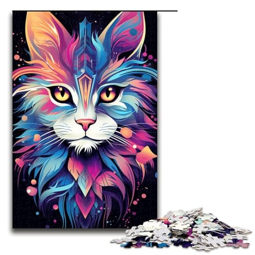 1000-teiliges Puzzle für Erwachsene, Katzen-Denkspiel, Künstlersammlung, Bildende Kunst (Größe 50 x 75 cm) von WGLINGX