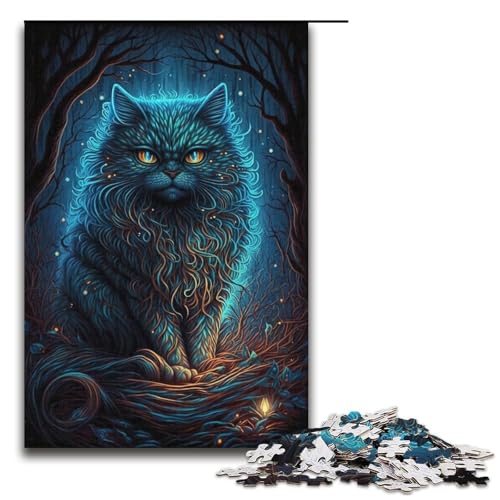 1000-teiliges Puzzle für Erwachsene, Katzen-Denkspiel, einzigartiges Geburtstagsspiel (Größe 38 x 26 cm) von WGLINGX