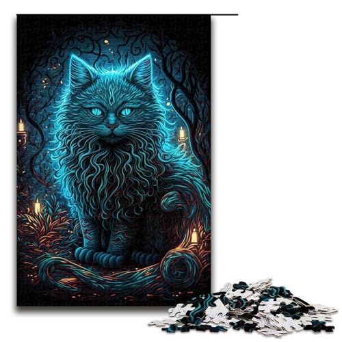 1000-teiliges Puzzle für Erwachsene, Katzen-Denkspiel, einzigartiges Geburtstagsspiel (Größe 50 x 75 cm) von WGLINGX