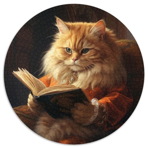 1000-teiliges Puzzle für Erwachsene, Katzen-Lesebuch, Puzzles für Erwachsene, Teenager, Stressabbau, Cooles einzigartiges Geschenk für die Familie, 1000 Teile (67,5x67,5cm) von WGLINGX