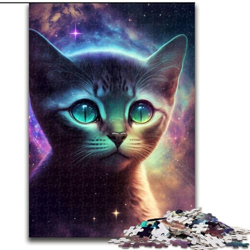 1000-teiliges Puzzle für Erwachsene, Katzen-Puzzle aus Holz für Erwachsene, Geschenk zu Weihnachten, Halloween, Muttertag, Neujahr, Ostern (Größe 26x38cm) von WGLINGX