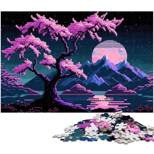 1000-teiliges Puzzle für Erwachsene, Kirschblütenbaum-Quizspiel, geeignet als Schreibtischdekoration, Größe 50 x 75 cm von WGLINGX