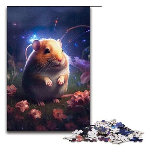 1000-teiliges Puzzle für Erwachsene, Kleiner Hamster auf dem Mars, Entspannungsspiele, Familienspiel zum Stressabbau, schwieriges Herausforderungspuzzle (Größe 38 x 26 cm) von WGLINGX