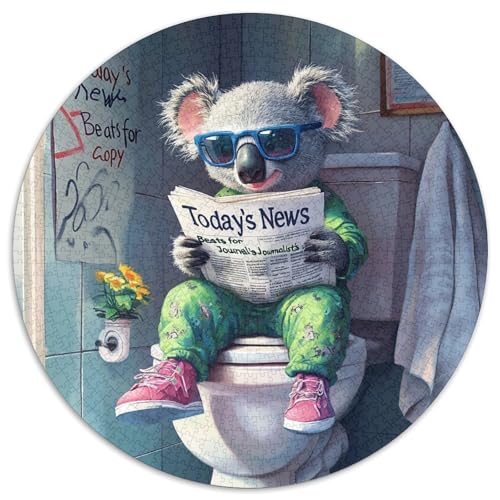 1000-teiliges Puzzle für Erwachsene, Koala Go Toilet Puzzles, anspruchsvolles Denkspiel für Teenager, unterhaltsames interaktives Spiel für die ganze Familie, 1000 Teile (67,5x67,5cm) von WGLINGX