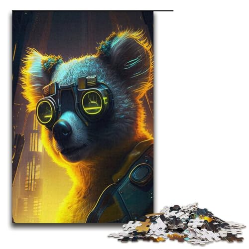 1000-teiliges Puzzle für Erwachsene, Koala-Puzzle – anspruchsvolles Spiel, jedes Teil ist einzigartig – anspruchsvolles, unterhaltsames Spiel für die ganze Familie (Größe 38 x 26 cm) von WGLINGX
