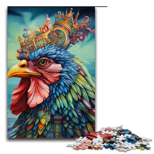 1000-teiliges Puzzle für Erwachsene, König-Hahn-Puzzle, Lernspielzeug, tolle Geschenke und Spielzeuge (Größe 50 x 75 cm) von WGLINGX