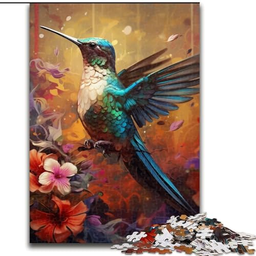 1000-teiliges Puzzle für Erwachsene, Kolibri, Holzpuzzle, lehrreich und unterhaltsam, Indoor-Spiel für die Heimdekoration (Größe 38x26cm) von WGLINGX