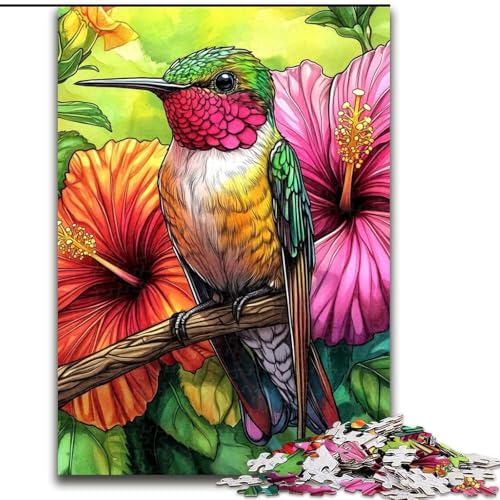 1000-teiliges Puzzle für Erwachsene, Kolibri-Puzzle aus Pappe für Erwachsene, Geburtstage, Weihnachten, Halloween, Erntedankfest, Ostern (Größe 26x38cm) von WGLINGX