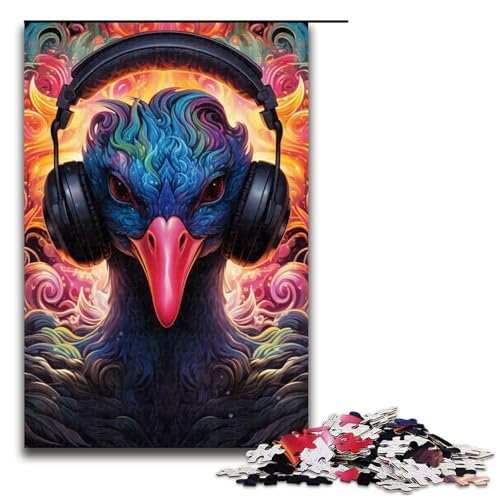 1000-teiliges Puzzle für Erwachsene, Kopfhörer, Black Swan Games, Familienspiel zum Stressabbau, schwieriges Herausforderungspuzzle für Jugendliche ab 14 Jahren (Größe 50 x 75 cm) von WGLINGX