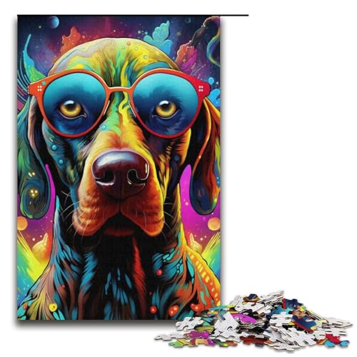 1000-teiliges Puzzle für Erwachsene, Kopfhörer, Hundespiele, Familienspiel, Stressabbau, schwieriges Herausforderungspuzzle für Jugendliche ab 14 Jahren (Größe 38 x 26 cm) von WGLINGX